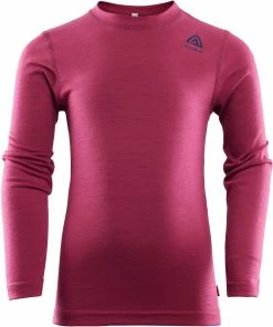 Aclima LightWool T-shirt à col ras-du-cou manches courtes Enfant, rouge