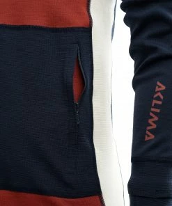 Aclima WarmWool Sweat À Capuche Avec Zip Homme, noir/rouge -Sous-vêtements Soldes aclima warmwool hood sweater with zip men navy blazer red ochre nature 5