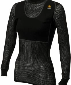 Aclima WoolNet T-shirt Manches longues Col ras-du-cou Femme, noir