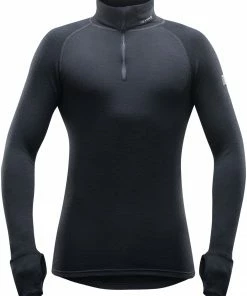 Devold Expedition Sweat-shirt Col roulé avec Zip Homme, noir