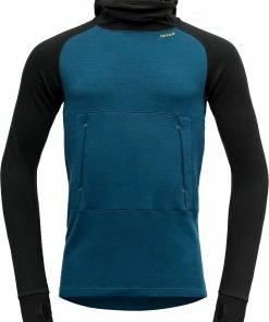 Devold Expedition Arctic Sweat à capuche Homme, noir/Bleu pétrole