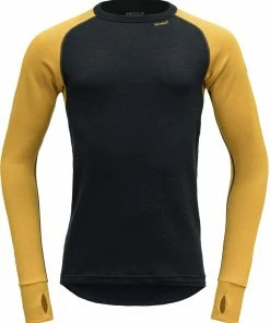 Devold Expedition T-shirt Homme, Bleu pétrole/orange