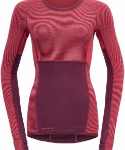 Devold Tuvegga Sport Air Shirt Femme, rouge/Bleu pétrole