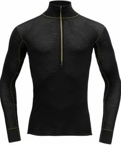 Devold Wool Mesh Maillot manches longues à fermeture éclair torse Homme, Bleu pétrole/olive