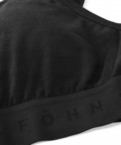 Föhn Merino Haut court Femme, noir -Sous-vêtements Soldes foehn merino crop top women black 3