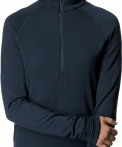 Houdini Desoli Couche de base thermique à demi-zip Femme, bleu