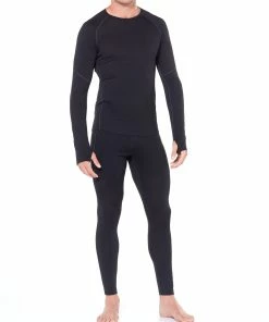 Icebreaker 150 Zone Haut À Col Ras-Du-Cou À Manches Longues Homme, noir -Sous-vêtements Soldes icebreaker 150 zone alusvaatteet miehet black mineral 4 1