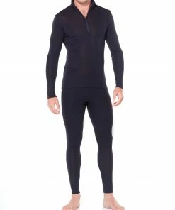 Icebreaker 175 Everyday Haut À Manches Longues À Fermeture Éclair Torse Homme, noir -Sous-vêtements Soldes icebreaker 175 everyday alusvaatteet miehet black 4 1