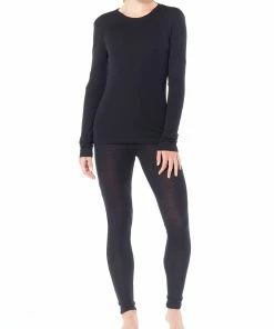 Icebreaker 175 Everyday Haut À Col Ras-Du-Cou À Manches Longues Femme, noir -Sous-vêtements Soldes icebreaker 175 everyday alusvaatteet naiset black 4 2