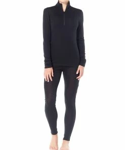 Icebreaker 175 Everyday Haut À Manches Longues À Fermeture Éclair Torse Femme, noir -Sous-vêtements Soldes icebreaker 175 everyday alusvaatteet naiset black 4 7