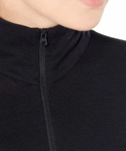 Icebreaker 175 Everyday Haut À Manches Longues À Fermeture Éclair Torse Femme, noir -Sous-vêtements Soldes icebreaker 175 everyday alusvaatteet naiset black 5 5