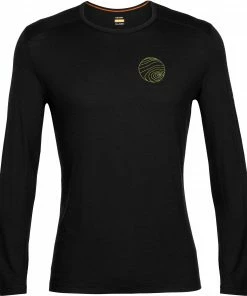 Icebreaker 200 Oasis Alps 3D Haut manches longues à col rond Homme, noir