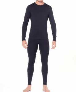 Icebreaker 200 Oasis Haut À Col Ras-Du-Cou À Manches Longues Homme, noir -Sous-vêtements Soldes icebreaker 200 oasis alusvaatteet miehet black 4 1