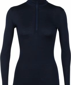 Icebreaker 200 Oasis Haut À Manches Longues À Fermeture Éclair Torse Femme, marron