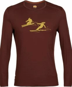 Icebreaker 200 Oasis Last Run Haut manches longues à col rond Homme, marron