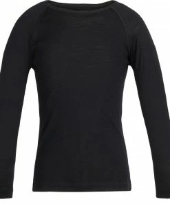 Icebreaker 200 Oasis Haut À Col Ras-Du-Cou À Manches Longues Enfant, noir