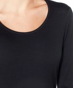 Icebreaker 200 Oasis Haut Avec Encolure Dégagée À Manches Longues Femme, marron -Sous-vêtements Soldes icebreaker 200 oasis ls scoop top women musta 2 2