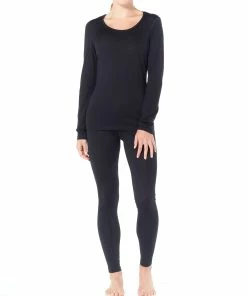 Icebreaker 200 Oasis Haut Avec Encolure Dégagée À Manches Longues Femme, marron -Sous-vêtements Soldes icebreaker 200 oasis ls scoop top women musta 4 2