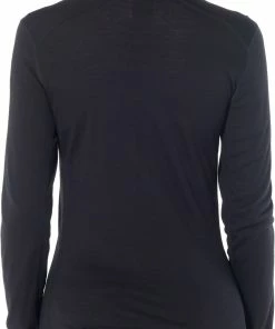Icebreaker 200 Oasis Haut Avec Encolure Dégagée À Manches Longues Femme, noir -Sous-vêtements Soldes icebreaker 200 oasis ls scoop top women musta 5