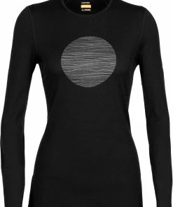 Icebreaker 200 Oasis Ski Circle Haut manches longues à col rond Femme, noir