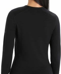 Icebreaker 200 Oasis Ski Circle Haut manches longues à col rond Femme, noir -Sous-vêtements Soldes icebreaker 200 oasis ski circle ls crew shirt women black 3 1