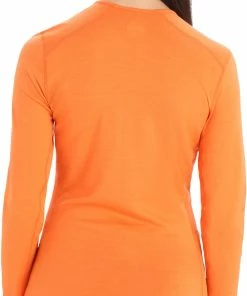 Icebreaker 200 Oasis Ski Stripes Haut manches longues à col rond Femme, orange -Sous-vêtements Soldes icebreaker 200 oasis ski stripes ls crew shirt women flash 3