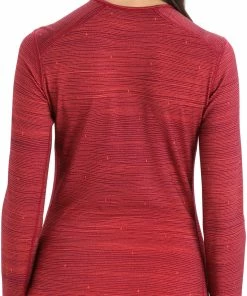 Icebreaker 200 Oasis Ski Tracks Haut manches longues à col rond Femme, rouge -Sous-vêtements Soldes icebreaker 200 oasis ski tracks ls crew shirt women cherry flash aop 3