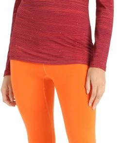 Icebreaker 200 Oasis Ski Tracks Haut manches longues à col rond Femme, rouge -Sous-vêtements Soldes icebreaker 200 oasis ski tracks ls crew shirt women cherry flash aop 4