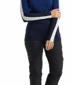 Icebreaker 200 Sone Haut Manches longues col haut Femme, bleu -Sous-vêtements Soldes icebreaker 200 sone ls high neck top women midnight navy royal navy snow cb 3