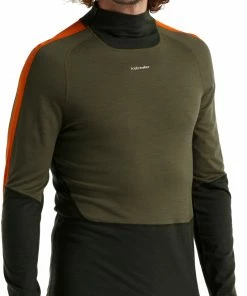 Icebreaker 200 Sonebula Manches longues col haut Homme, bleu -Sous-vêtements Soldes icebreaker 200 sonebula ls high neck men kale loden spice cb 2 1