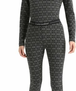 Icebreaker 250 Vertex Alpine Geo Leggings Femme, noir -Sous-vêtements Soldes icebreaker 250 vertex alpine geo leggings women black snow j 4 1