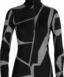 Icebreaker 250 Vertex Landscapes Haut manches longues demi-zip Femme, marron/rouge