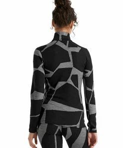 Icebreaker 250 Vertex Landscapes Haut manches longues demi-zip Femme, noir/gris -Sous-vêtements Soldes icebreaker 250 vertex landscapes ls half zip top women black j 3 1