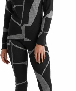 Icebreaker 250 Vertex Landscapes Haut manches longues demi-zip Femme, noir/gris -Sous-vêtements Soldes icebreaker 250 vertex landscapes ls half zip top women black j 4 1