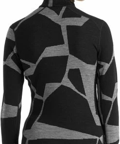 Icebreaker 250 Vertex Landscapes Haut manches longues demi-zip Femme, noir/gris -Sous-vêtements Soldes icebreaker 250 vertex landscapes ls half zip top women black j 5 1