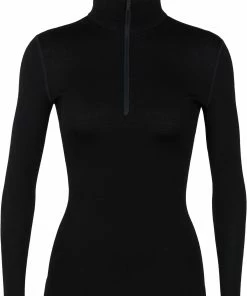 Icebreaker 260 Tech Haut À Manches Longues À Fermeture Éclair Torse Femme, marron