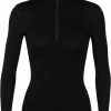 Icebreaker 260 Tech Haut À Manches Longues À Fermeture Éclair Torse Femme, noir -Sous-vêtements Soldes icebreaker 260 tech ls half zip top women musta 1