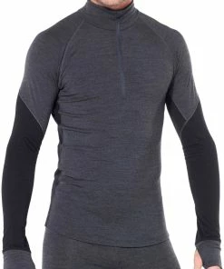 Icebreaker 260 Zone Sweat À Manches Longues À Fermeture Éclair Torse Homme, gris/noir