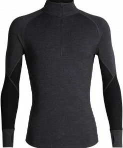Icebreaker 260 Zone Sweat À Manches Longues À Fermeture Éclair Torse Homme, bleu -Sous-vêtements Soldes icebreaker 260 zone ls half zip shirt men jet heather black 3