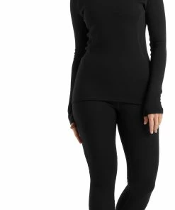 Icebreaker Col roulé Merino manches longues Femme, marron -Sous-vêtements Soldes icebreaker merino ls roll neck women black 4