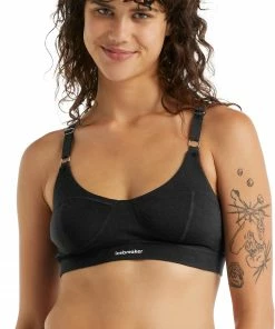 Icebreaker Queens Soutien-gorge à agrafes Femme, noir -Sous-vêtements Soldes icebreaker queens clasp bra women black 2 1