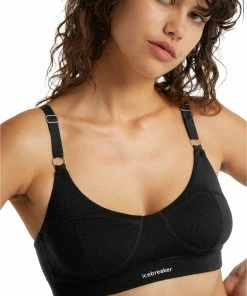 Icebreaker Queens Soutien-gorge à agrafes Femme, noir -Sous-vêtements Soldes icebreaker queens clasp bra women black 6 1