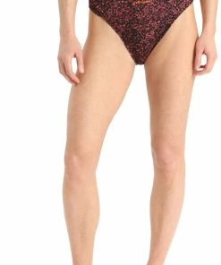 Icebreaker Queens Culotte haute Femme, Multicolore -Sous-vêtements Soldes icebreaker queens high cut briefs women black cherry flash aop 5