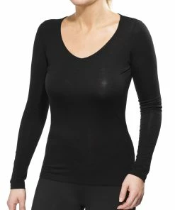 Icebreaker Siren T-shirt Manches longues Femme, olive -Sous-vêtements Soldes icebreaker siren alusvaatteet naiset black 1 26