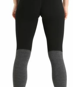 Icebreaker ZoneKnit 200 Leggings Femme, marron/jaune -Sous-vêtements Soldes icebreaker zoneknit 200 leggings women black jet heather cb 3 1