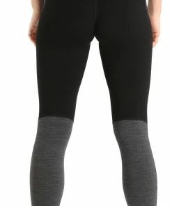 Icebreaker ZoneKnit 200 Leggings Femme, noir/gris -Sous-vêtements Soldes icebreaker zoneknit 200 leggings women black jet heather cb 3