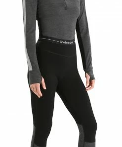 Icebreaker ZoneKnit 200 Leggings Femme, marron/jaune -Sous-vêtements Soldes icebreaker zoneknit 200 leggings women black jet heather cb 4 1