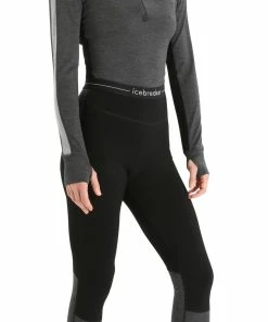 Icebreaker ZoneKnit 200 Leggings Femme, noir/gris -Sous-vêtements Soldes icebreaker zoneknit 200 leggings women black jet heather cb 4