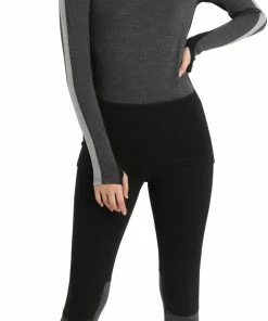 Icebreaker ZoneKnit 200 Leggings Femme, noir/gris -Sous-vêtements Soldes icebreaker zoneknit 200 leggings women black jet heather cb 6