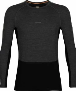 Icebreaker ZoneKnit 200 Haut manches longues à col rond Homme, gris/noir